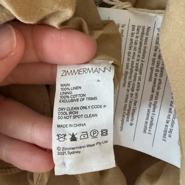 NEW Zimmermann Rosa Cut Out Mini Dress Khaki - Image 8