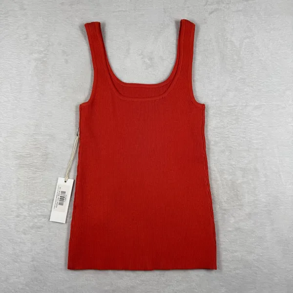 Another‎ Love Sawyer Sleeveless Rib Tank Pimento Red Orange Square Neck XS NEW - Image 7