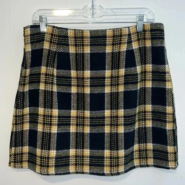 Gilli Plaid Mini Skirt K1 Yellow Size L - Image 2