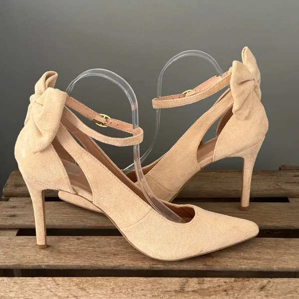 NEW ZBY Women’s Nude Suede Pointed Toe High‎ Heels Size 9.5 A29 - Image 6