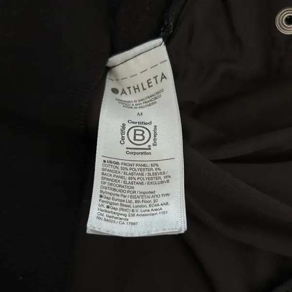Athleta Retroplush Velvet Crewneck‎ Sweatshirt Black Size M - Image 8