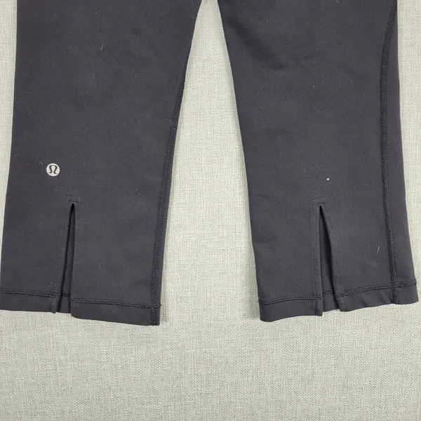 Lululemon Womens Gather Crow Yoga Leggings 4 Black Crop Split Wide Leg Capri - Image 12