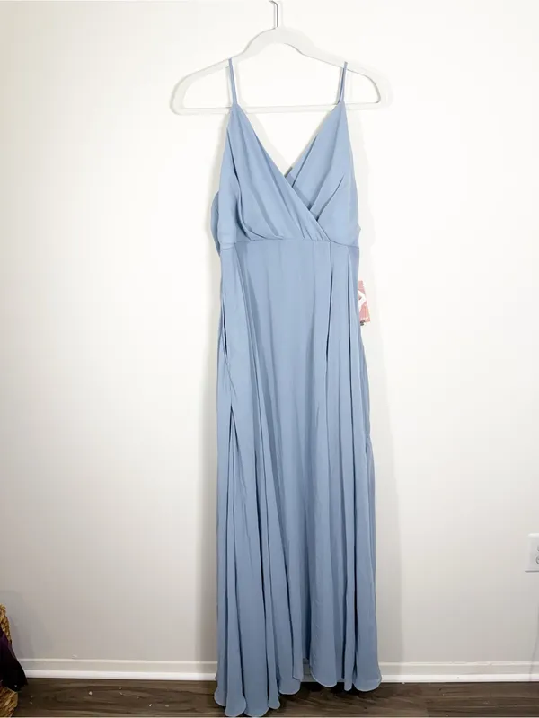 NWT Birdy Grey Kaia Dress Chiffon Dusty Blue Bridesmaid Size XL - Image 4