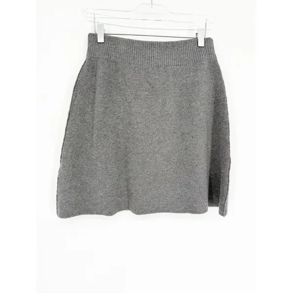 Anthropologie Maeve Knit A-Line Pull On‎ Mini Skirt Women's M Gray Quiet Luxury - Image 3