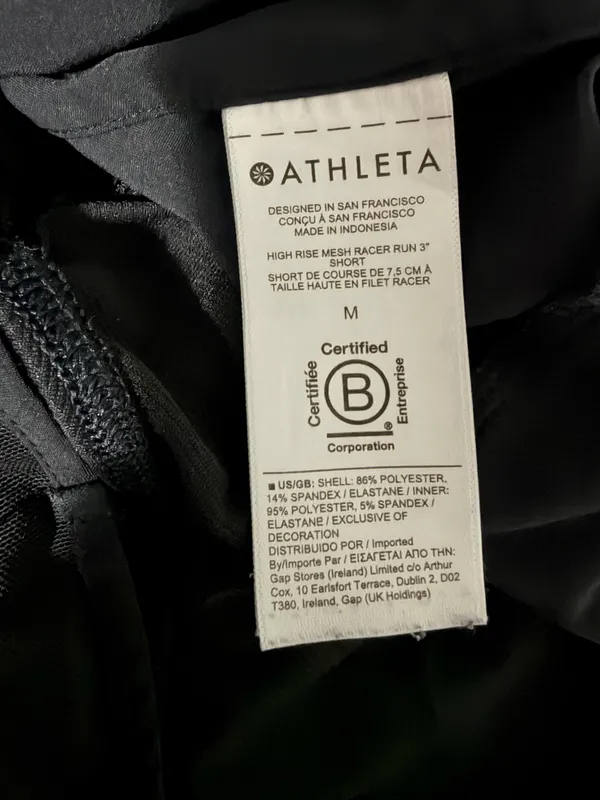 Athleta High Rise Mesh Racer Run Shorts 3” Black Athletic Performance Medium - Image 8