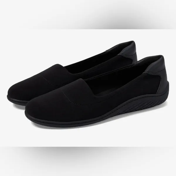 NWT Easy Spirit Gift 2 Black Comfort Slip On Loafers Wide Size 10W - Image 2
