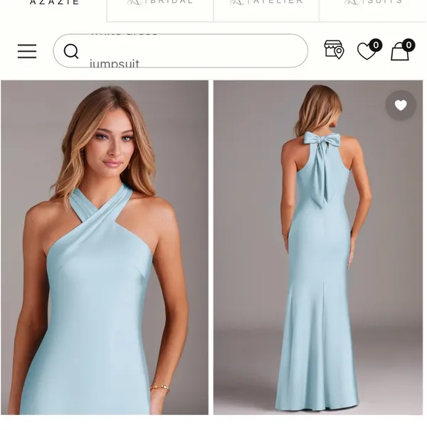 Azazie Bridesmaid Dress Blue - Image 2