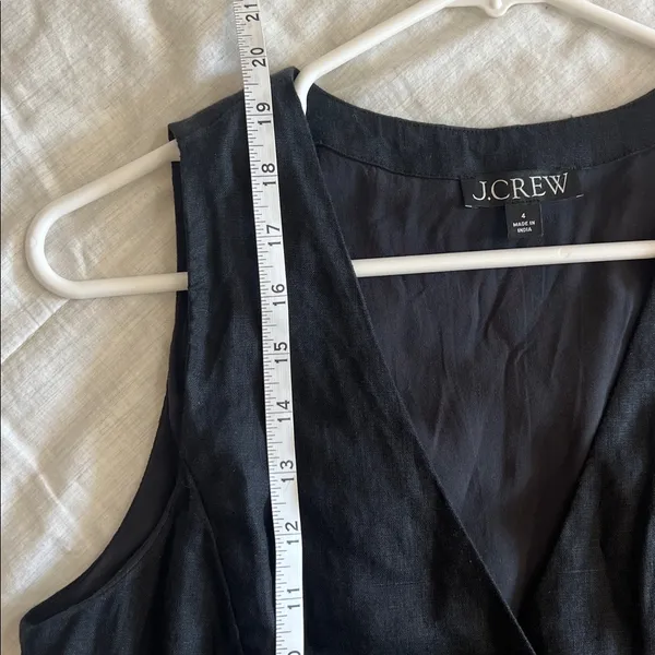 J. Crew womens linen vest Slim-fit vest black sz 4 - Image 8