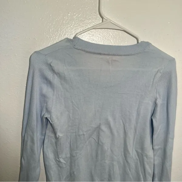 Victoria's‎ Secret Women's Size Small Crewneck Sweater Light Blue Semi-Sheer - Image 8