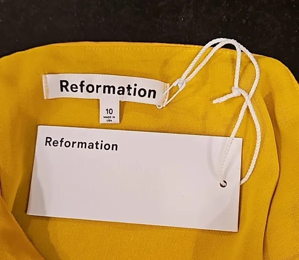 💕REFORMATION💕 Nerida Silk Dress ~ Tumeric 10 NWT - Image 14