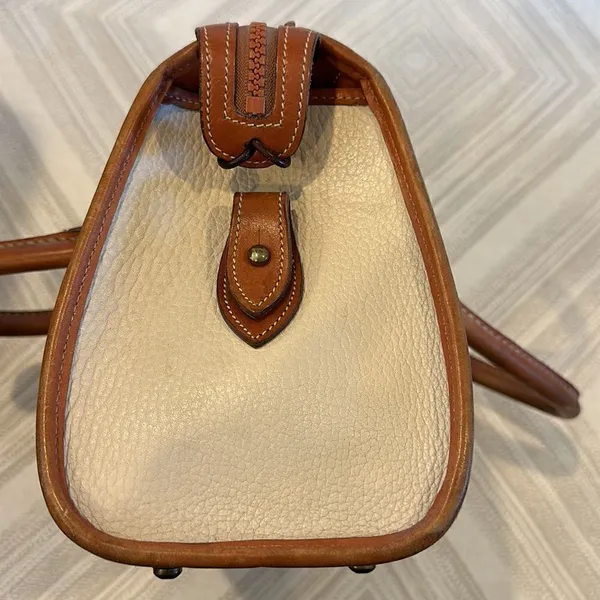 Dooney & Bourke Ivory & Brown Vintage Satchel Bag - Image 5