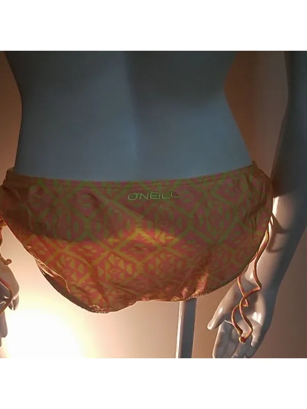 O'Neill Women's Bikini Bottoms in Yellow and Pink Geometric Print, Size M - Image 4