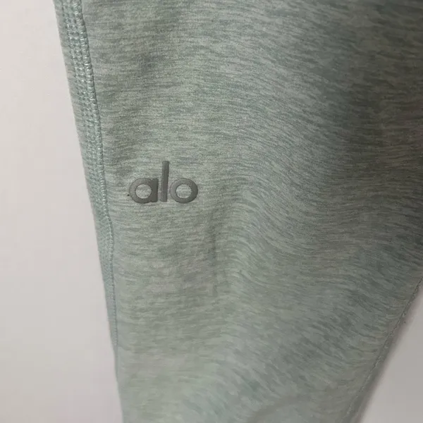 Alo Alosoft Heathered Light Green/Teal Leggings w Jogger Bottom Pants S - Image 5