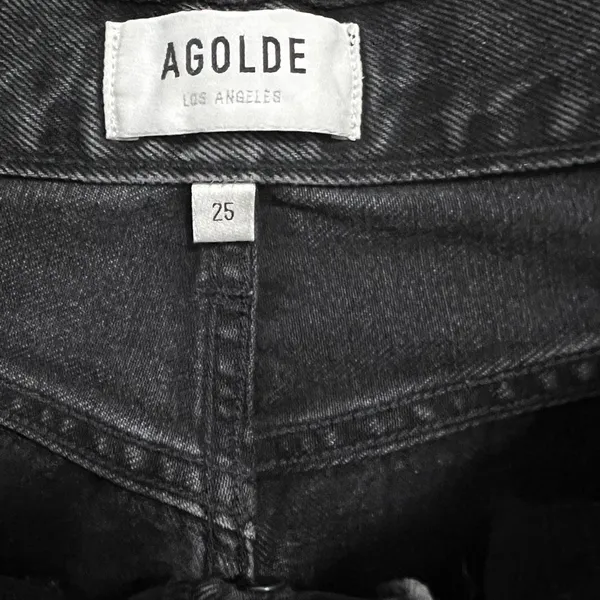 AGOLDE Fen High Rise Relaxed Taper Jeans Shambles Black Size 25 - Image 6