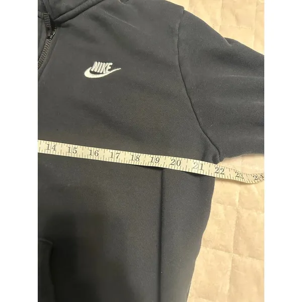 Nike Quarter Zip Sweatshirt Women's Size Medium Black Athleisure Active Cropped - Image 7