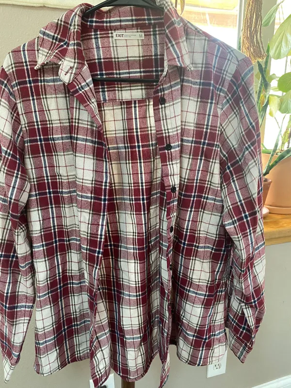 Plaid Button Up Red - Image 4