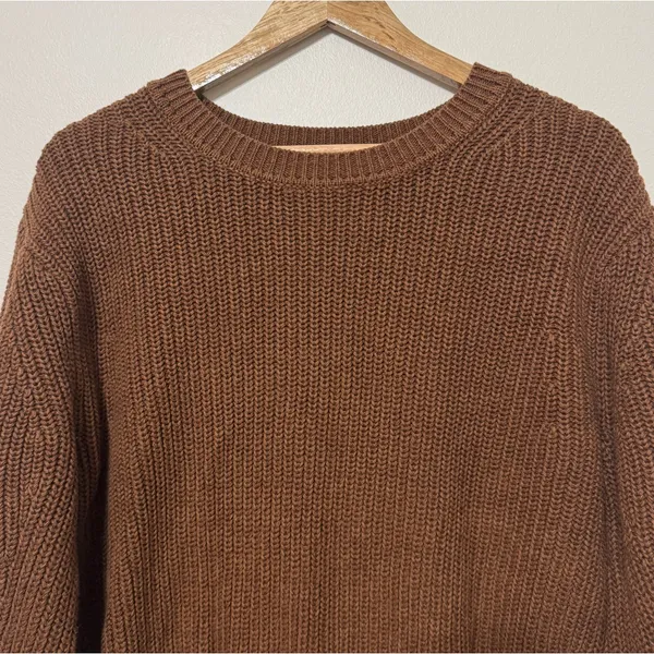 Gap Cotton Knit Sweater Size Small Women’s Brown Neutral Fall - Image 4