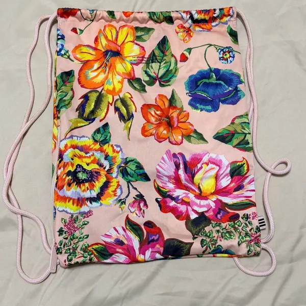 FARM Rio X Adidas Floralita Pink Floral Gym Sack / Backpack / Bag‎ 17.5" x 13.5" - Image 5
