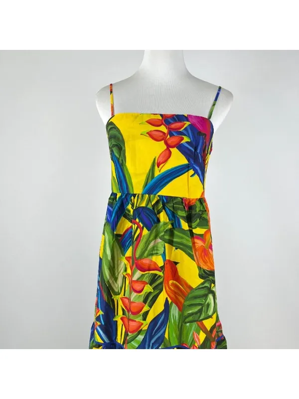 NWOT Farm Rio Cotton Bright Nature Maxi Sundress Multicolor Size XS - Image 3