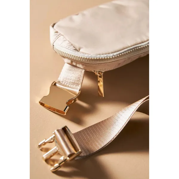 Anthropologie NWT Tan Nylon Crossbody Adjustable Sling Belt Bag - Image 4