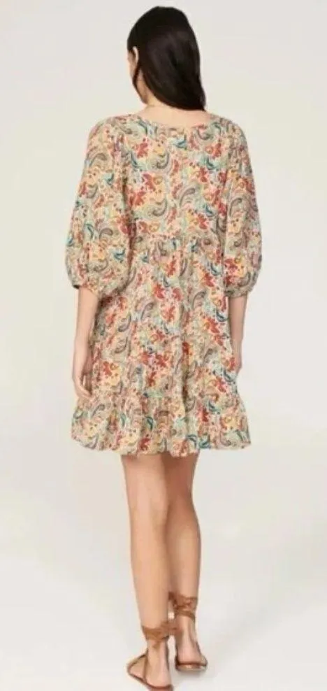 Marine Layer Scarlett Mini Dress Size Medium Women's Colorful V neck - Image 2