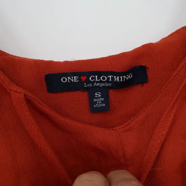 One Clothing Los Angeles Burnt Orange Ruffle Tassel Tie Camisole Top - Image 2