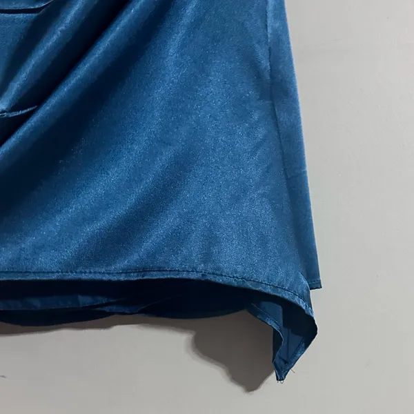 Weinaze NEW Strapless Satin Formal Mini Dress Sz 6 Teal Pleated Detail Event - Image 2