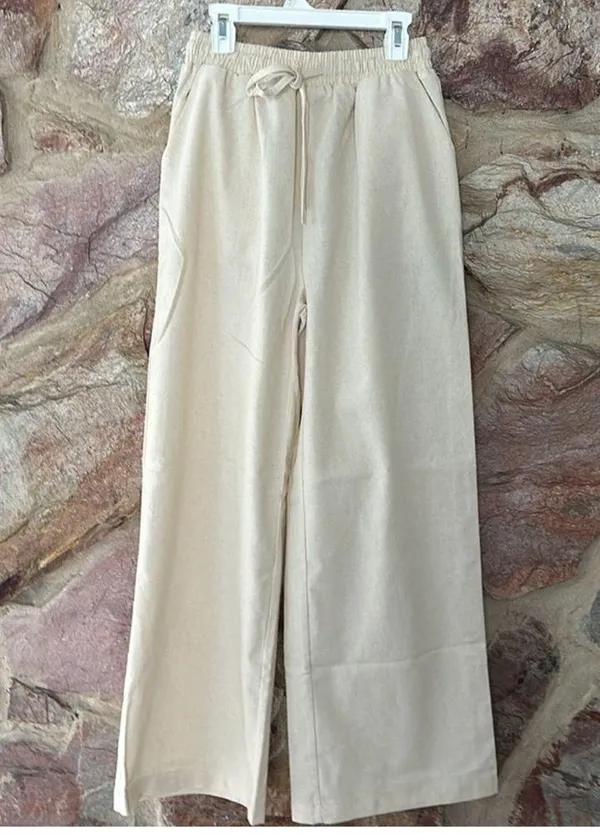 Commense Utility Linen Two Piece Wide Leg Pants Set size xs - Image 6