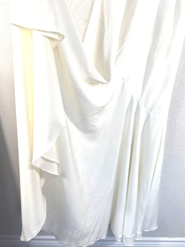 Womens Ivory Satin Puff Sleeve Maxi Dress M Bridal Sofie the Label Bohme NWOT - Image 5
