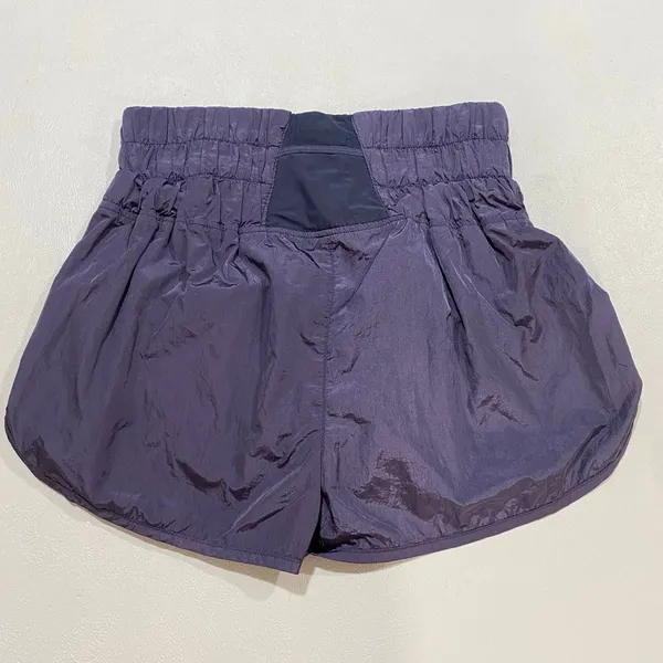 Free People FP Movement Purple Smocked Running Shorts XS High Rise Athletic - Image 3
