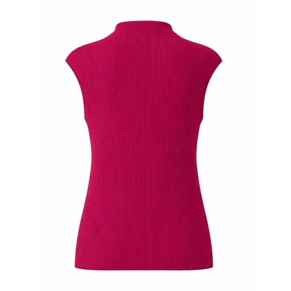 Lafayette 148 New York Sleeveless Mock Neck Ribbed Tank in fuchsia Pink size XL - Image 4