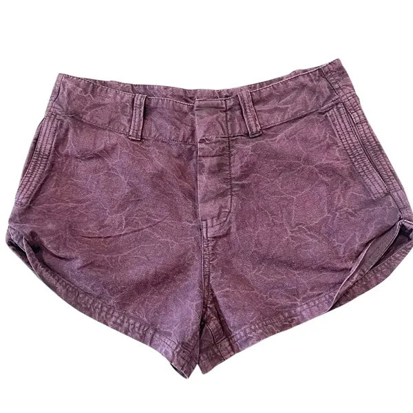 Free People Shorts Sz 0 Purple NWT Low Rise Button Fly Point Dume Chino Festival - Image 3