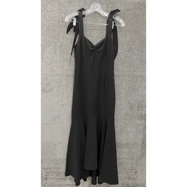 Show‎ Me Your Mumu Gown Womens Small Black Barcelona Ruffle Formal High Low Tie - Image 3