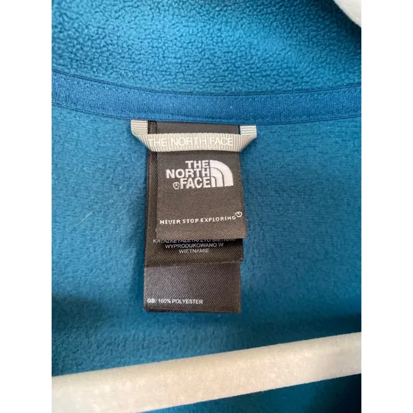 North Face Fleece Pullover Granola Teal Hiking Outdoor Alpine Cozy Autumn Winter - Image 6