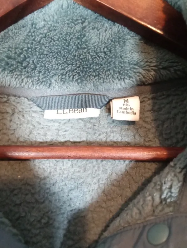 L.L. Bean Teal Sherpa Fleece Jacket Quarter Snap Buttons Gorpcore Womens M - Image 4