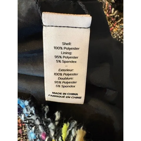 Cinq à Sept Rochelle Tweed Minidress Womens‎ 8 Multicolor Belted Fringe - Image 8