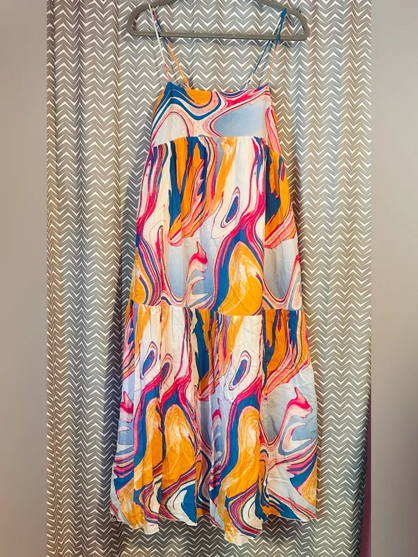 Anthropologie / Peter Som | Marbled Maxi Dress, XS - Image 4