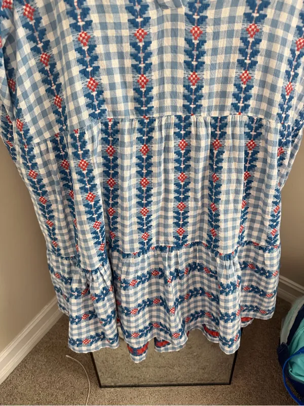 Mud Pie Blue and White Gingham Eliza Yarn Dye Dress - Image 4