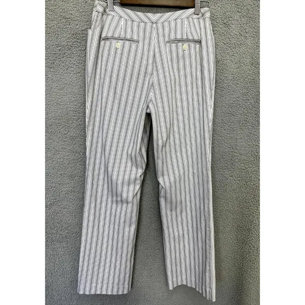 i.e. Pants Womens 8 Gray White Pinstripe Straight‎ Leg Y2K Minimalist Workwear - Image 2