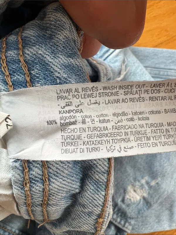 Zara 100% cotton wide leg raw split hem jeans - Image 8