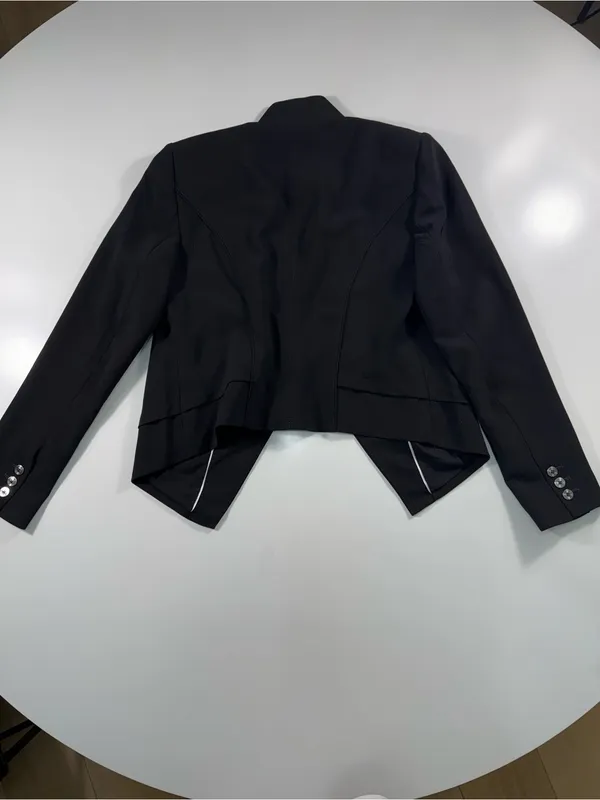White House Black Market Black Draped Open-Front Blazer NWT - Image 6