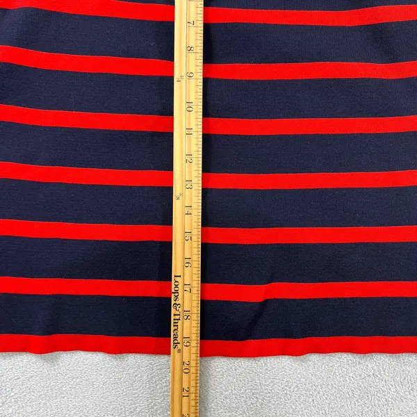ASOS DESIGN Red Navy Blue Striped Cropped‎ Cardigan White Trim V-Neck Women XS - Image 8