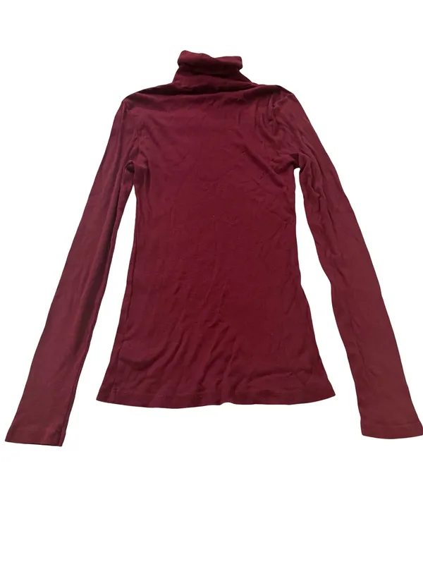 Splendid Burgundy Ribbed Turtleneck Sweater Long Sleeve Top Basic Medium Women's - Image 8