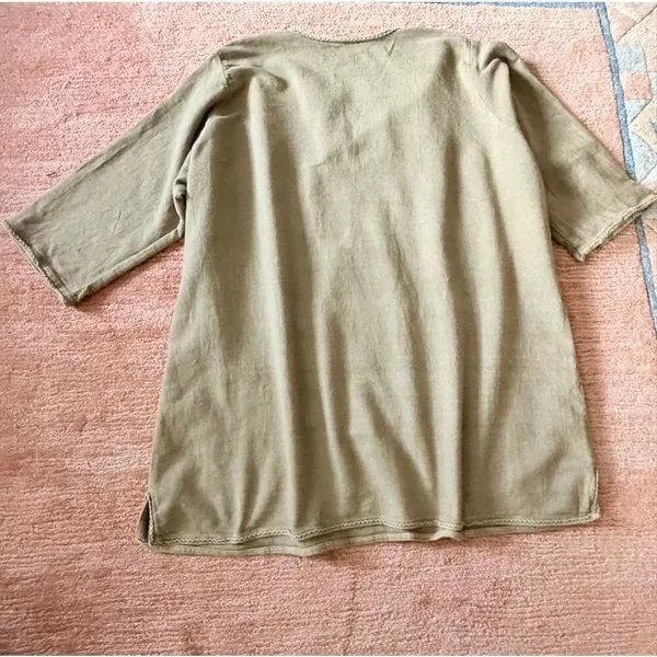 Belma New York Oversized Cotton Tunic Dress One Size Pistachio Green Boho Artisa - Image 7