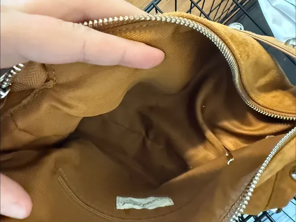 Target Brown Suede Shoulder Bag with Silver Studs - Image 4