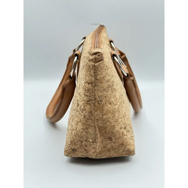 Primeware Cork Insulated Wine Bag Purse Carrier Zipper Close with Corkscrew - Image 4