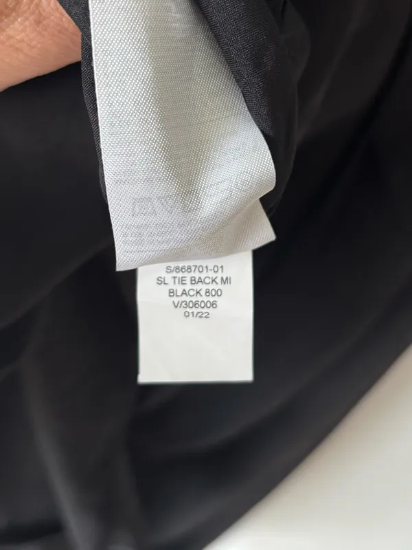 Banana Republic Black Sleeveless Satin Midi Dress Tie Back Square Neck Cocktail - Image 10