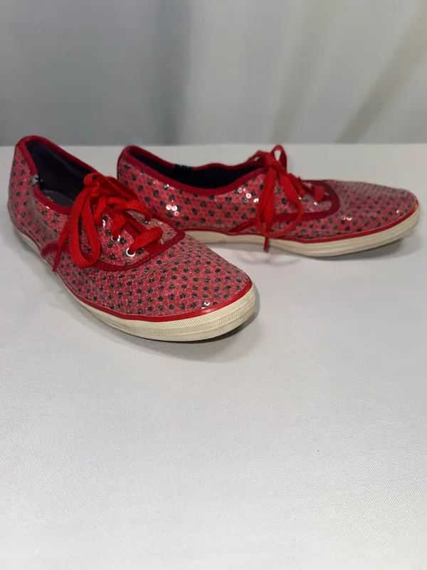 Keds Taylor Swift Red Sequin Polka Dot Sneakers Womens Size 7.5 RED Era - Image 2