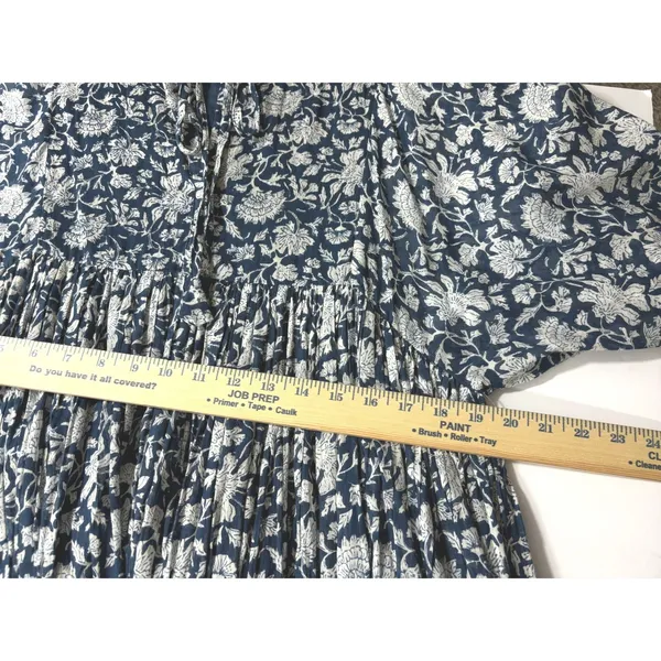 Talisman Blue Blossom Floral Cotton Midi Dress Relaxed Fit Boho S M - Image 7