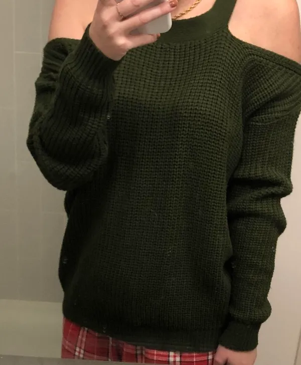 Boutique Green Off The Shoulder Sweater - Image 4